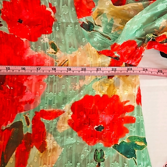 Susan Graver L nwot Button down tunic jacket flared elastic sleeves - Picture 9 of 9